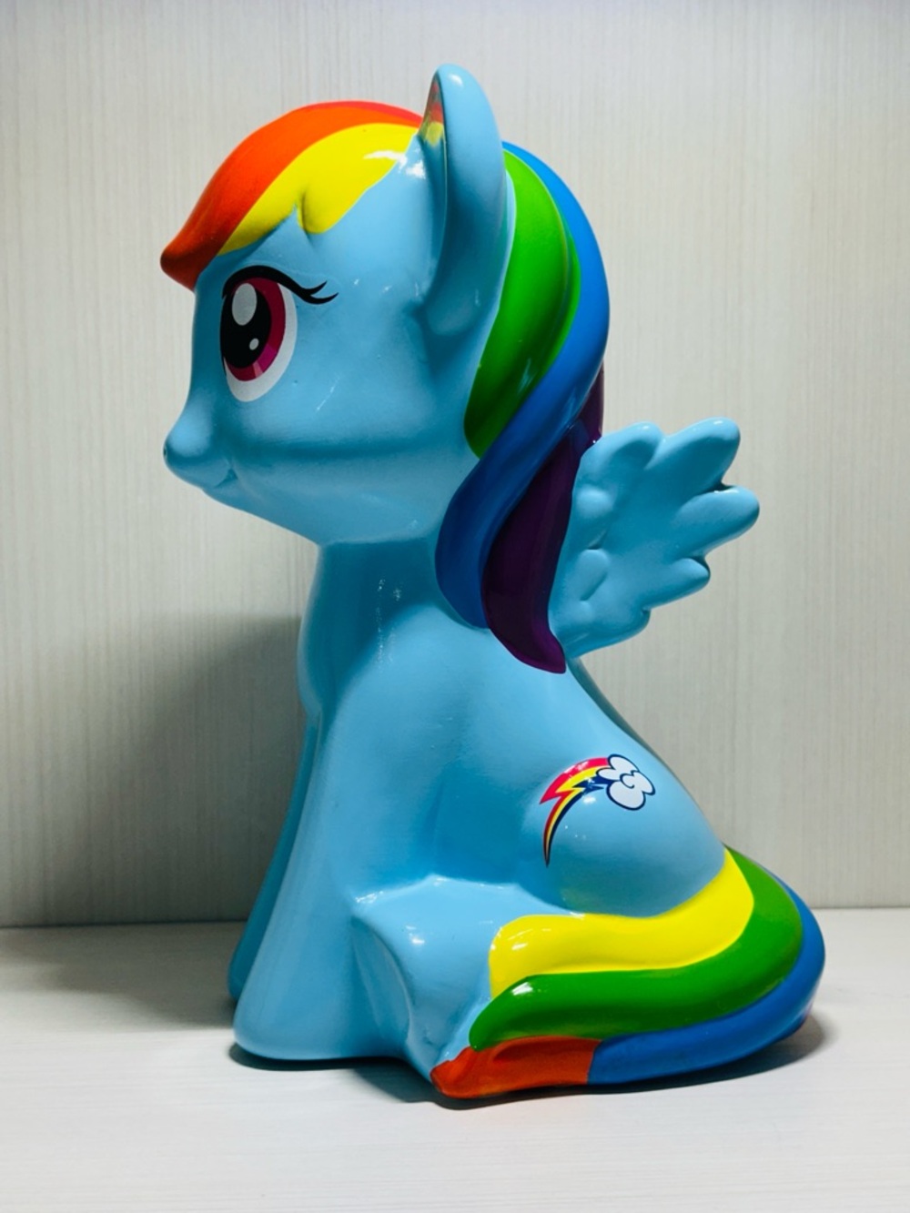 My Little Pony Rainbow Dash Fab Ceramic Piggy Bank 9 1/4" Hasbro 2015 Collection